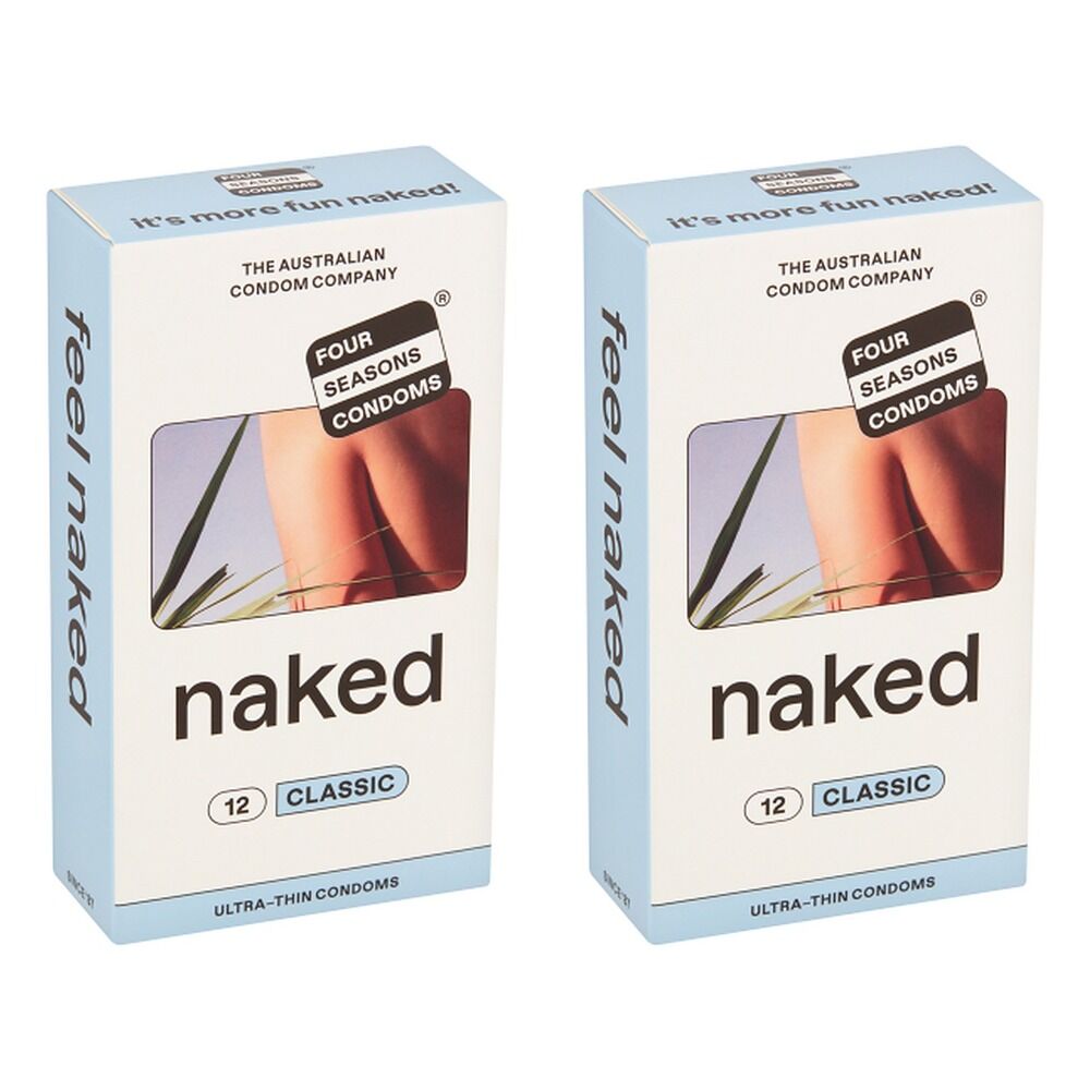 Four Seasons Naked Classic Condoms 12 Pack Bundle of 2