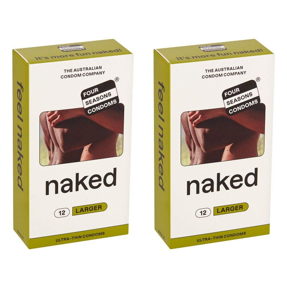 Four Seasons Naked Larger Condoms 12 Pack Bundle of 2