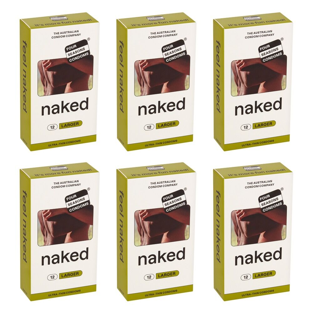 Four Seasons Naked Larger Condoms 12 Pack Bundle of 6