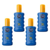 NIVEA Sun Protect & Moisture Caring Sunscreen Spray SPF30 200mL Pack of 4