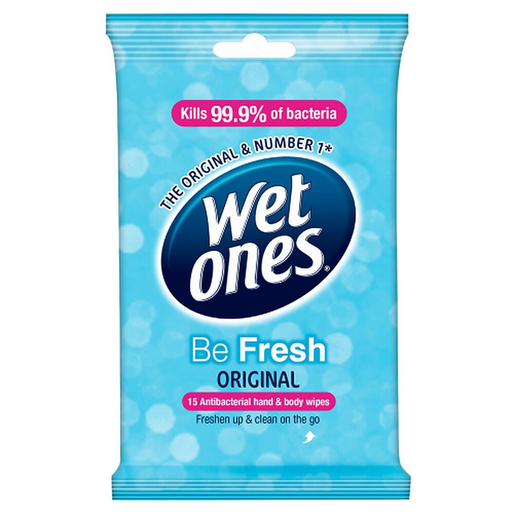Wet Ones Be Fresh Original Antibacterial Hand & Body Wipes 15 Wipes