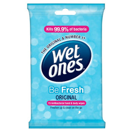 Wet Ones Be Fresh Original Antibacterial Hand & Body Wipes 15 Wipes
