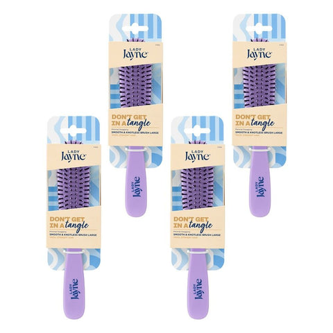 Lady Jayne Smooth and Knotless Detangling Brush Large x 3 Bundle of 4