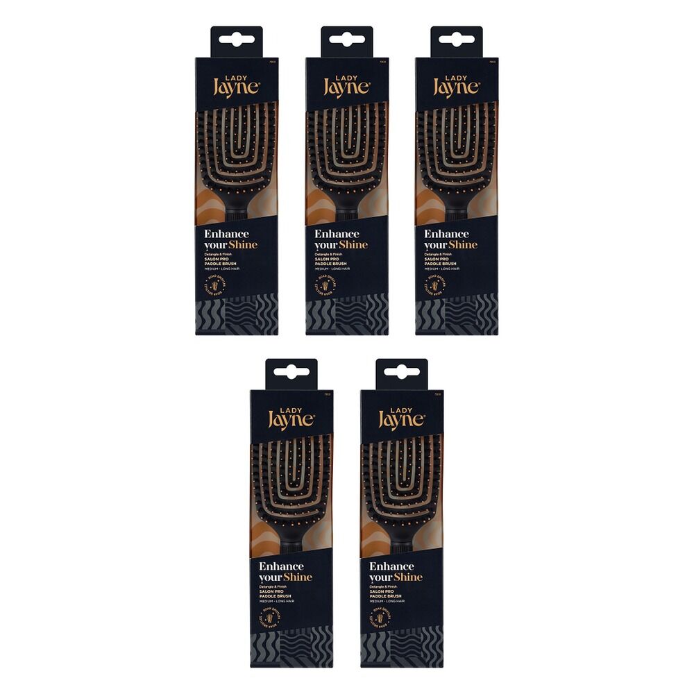 Lady Jayne Boar Bristle Detangling Paddle Brush x 3 Bundle of 5