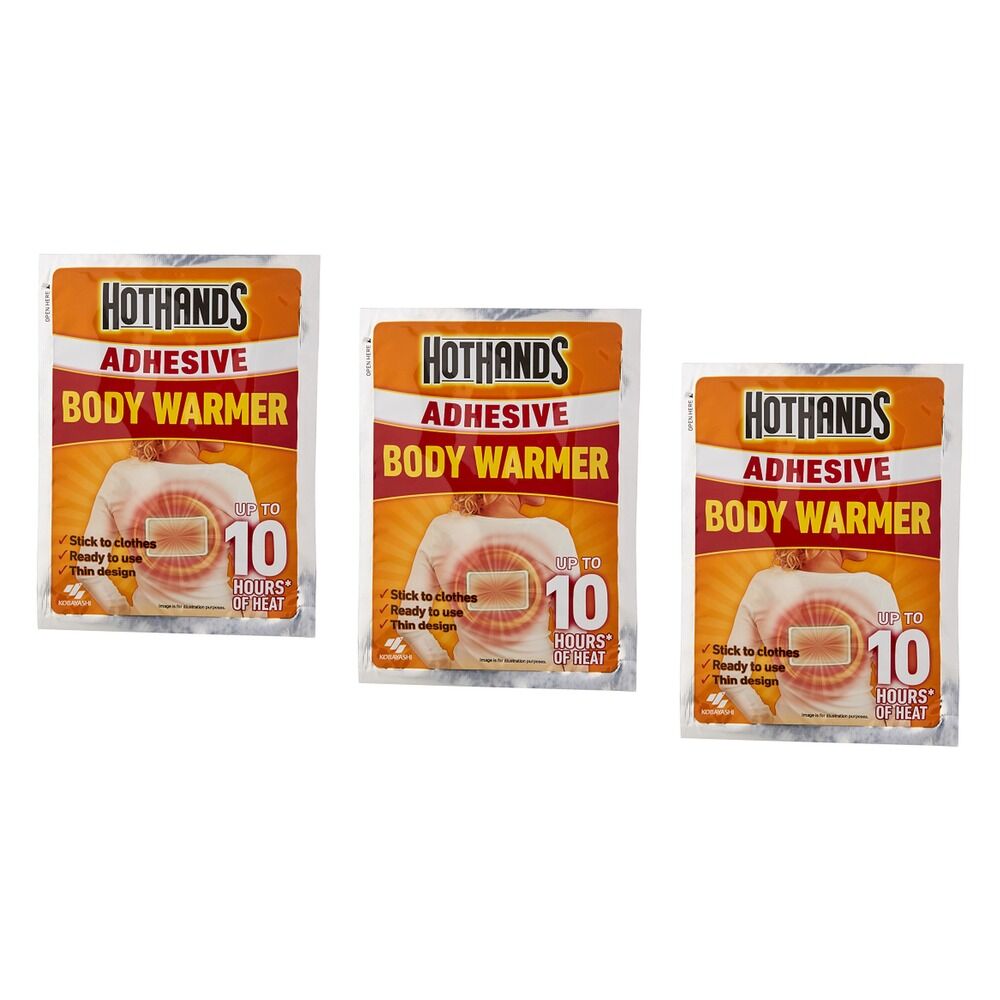 Hot Hands Adhesive Body Warmer Patch x 30 Bundle of 3