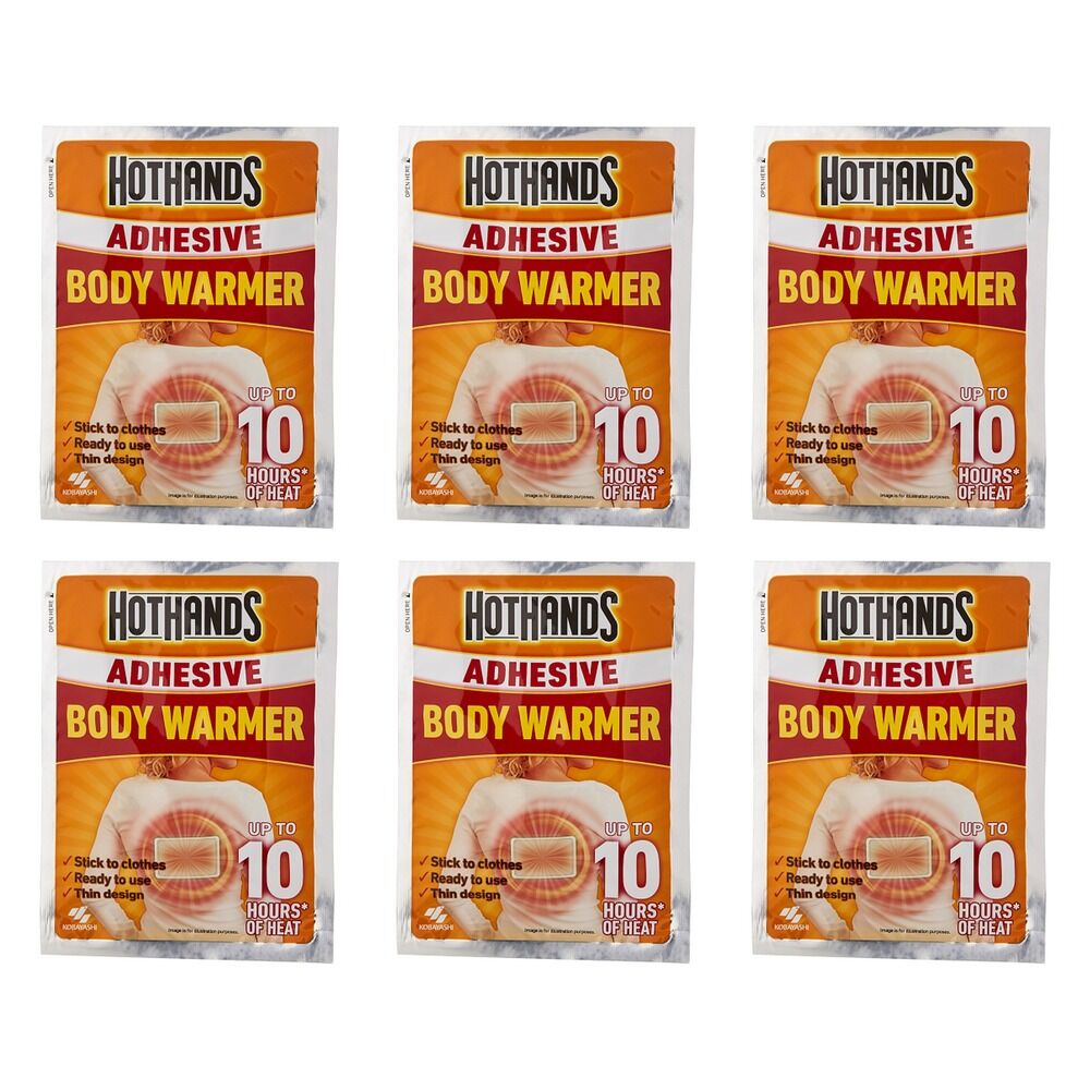 Hot Hands Adhesive Body Warmer Patch x 30 Bundle of 6