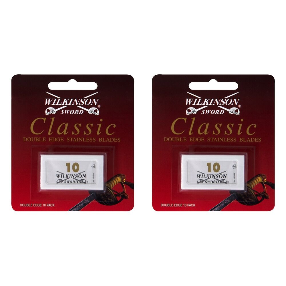 Wilkinson Sword Classic Double Edge Stainless Blades 10 Pack Bundle of 2