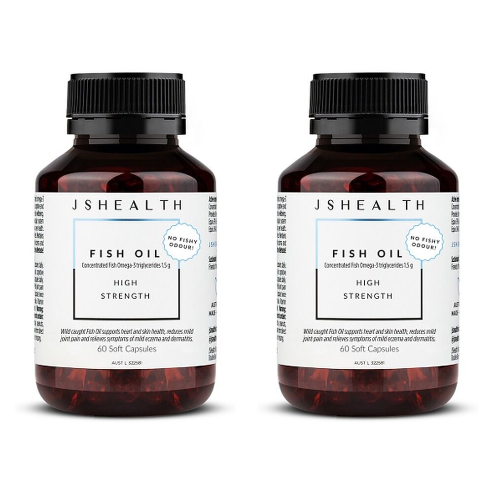 JSHealth Fish Oil+ Triple Strength 60 Capsules Pack of 2