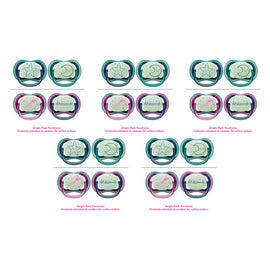 Philips Avent Ultra Air Soother Nighttime Glow 6-18 Months 2 Pack Bundle of 5