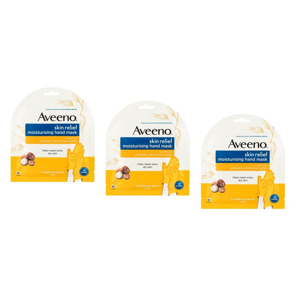Aveeno Skin Relief Moisturising Hand Mask x 6 Bundle of 3