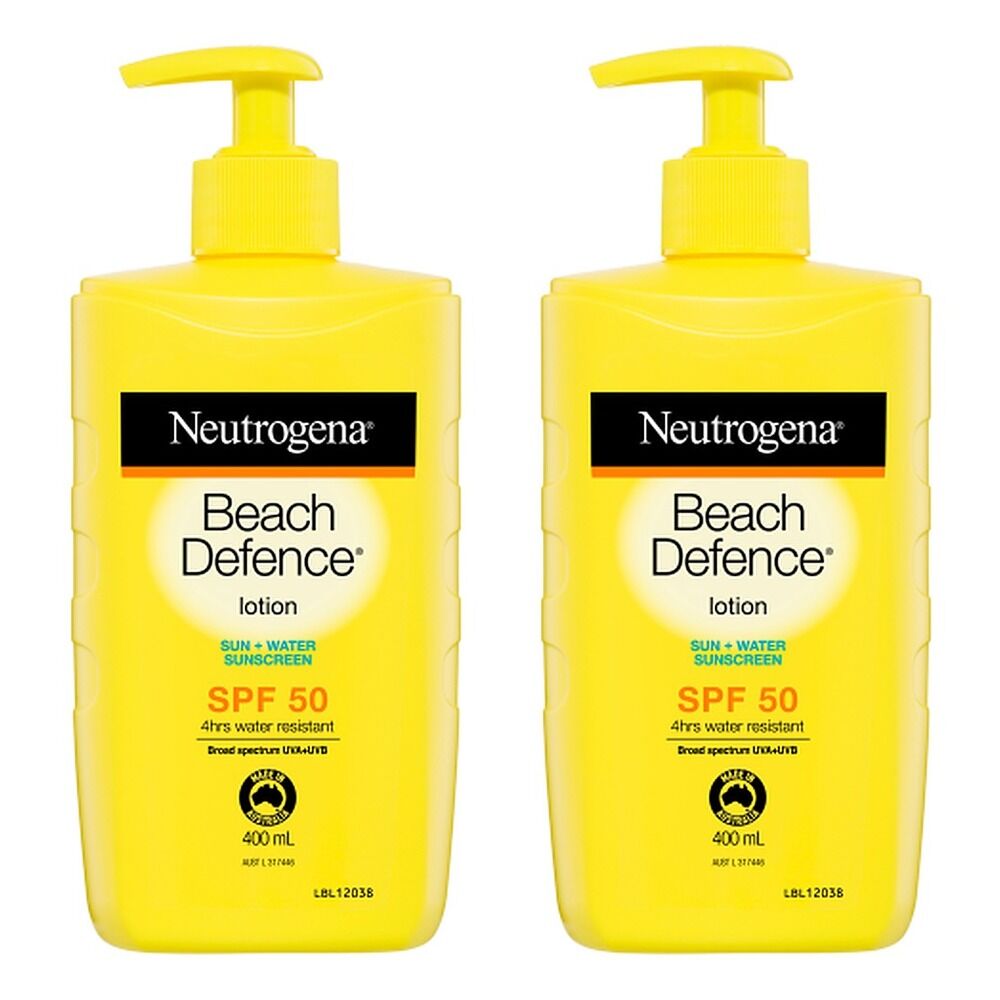 Neutrogena Beach Defence Sunscreen Lotion SPF50 400mL Pack of 2
