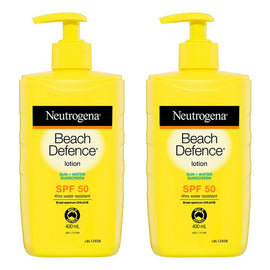 Neutrogena Beach Defence Sunscreen Lotion SPF50 400mL Pack of 2