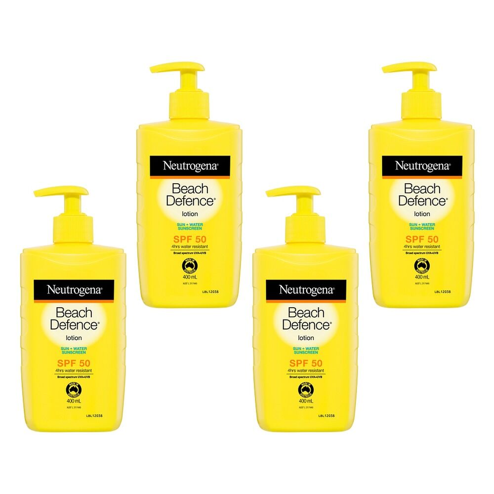 Neutrogena Beach Defence Sunscreen Lotion SPF50 400mL Pack of 4