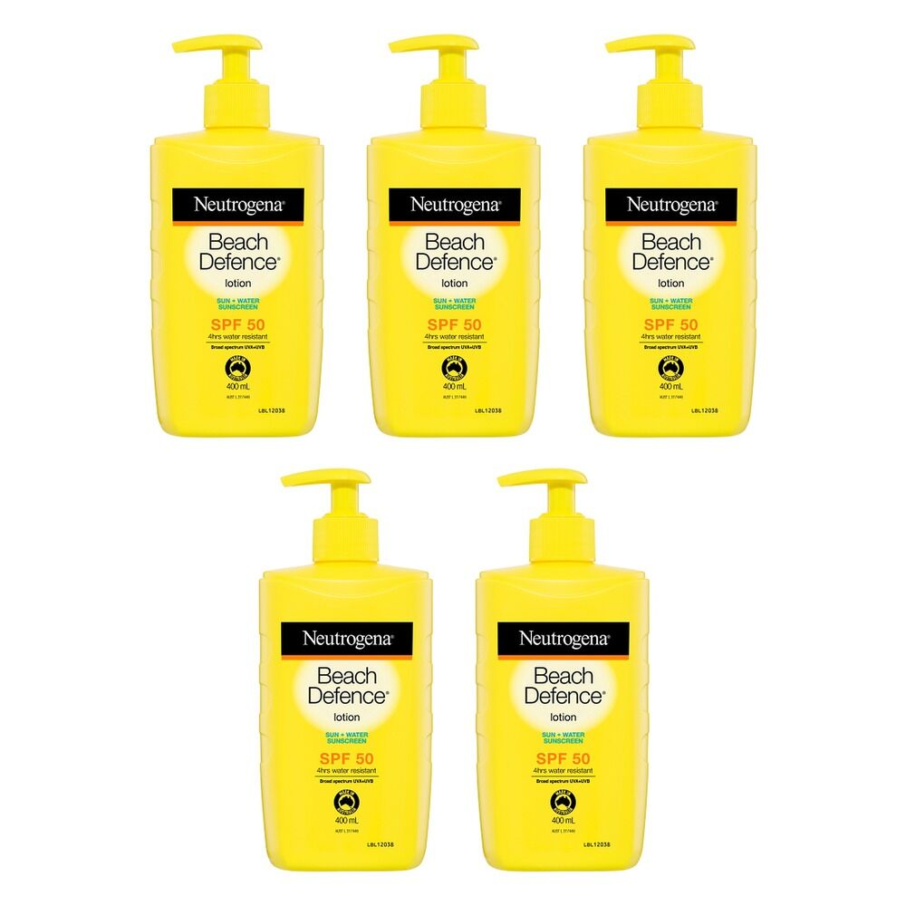 Neutrogena Beach Defence Sunscreen Lotion SPF50 400mL Pack of 5