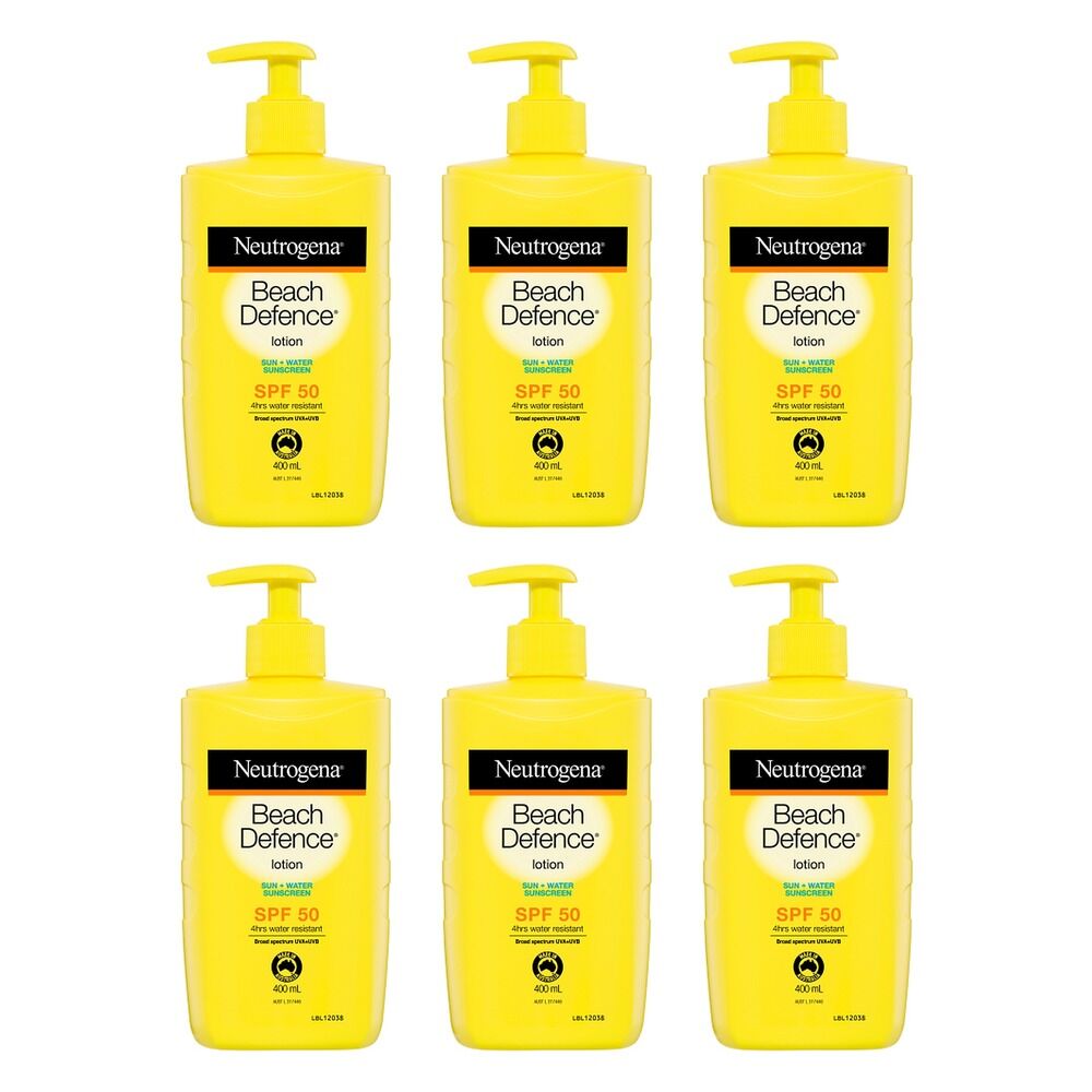 Neutrogena Beach Defence Sunscreen Lotion SPF50 400mL Pack of 6