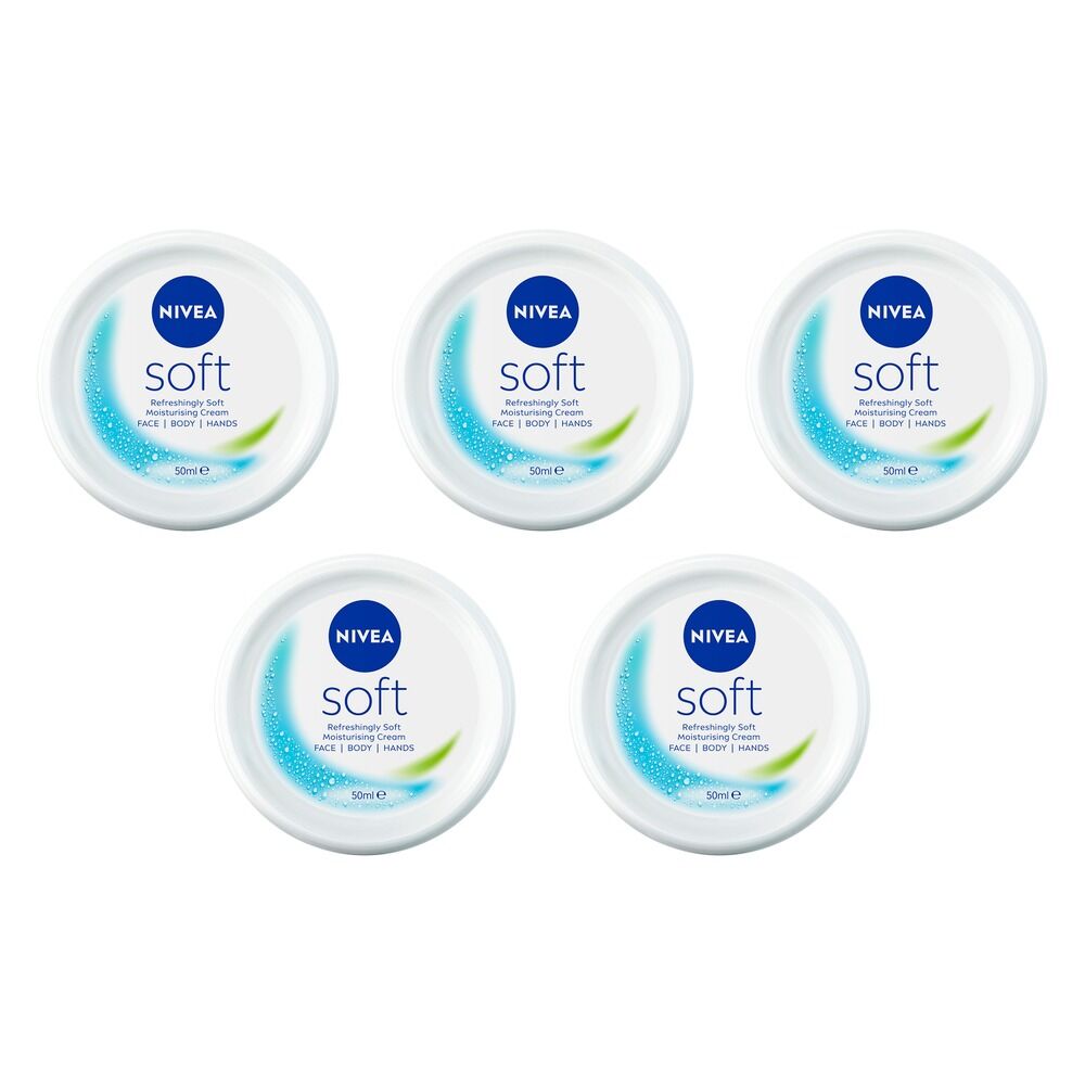 NIVEA Soft Moisturising Cream 50mL Pack of 5