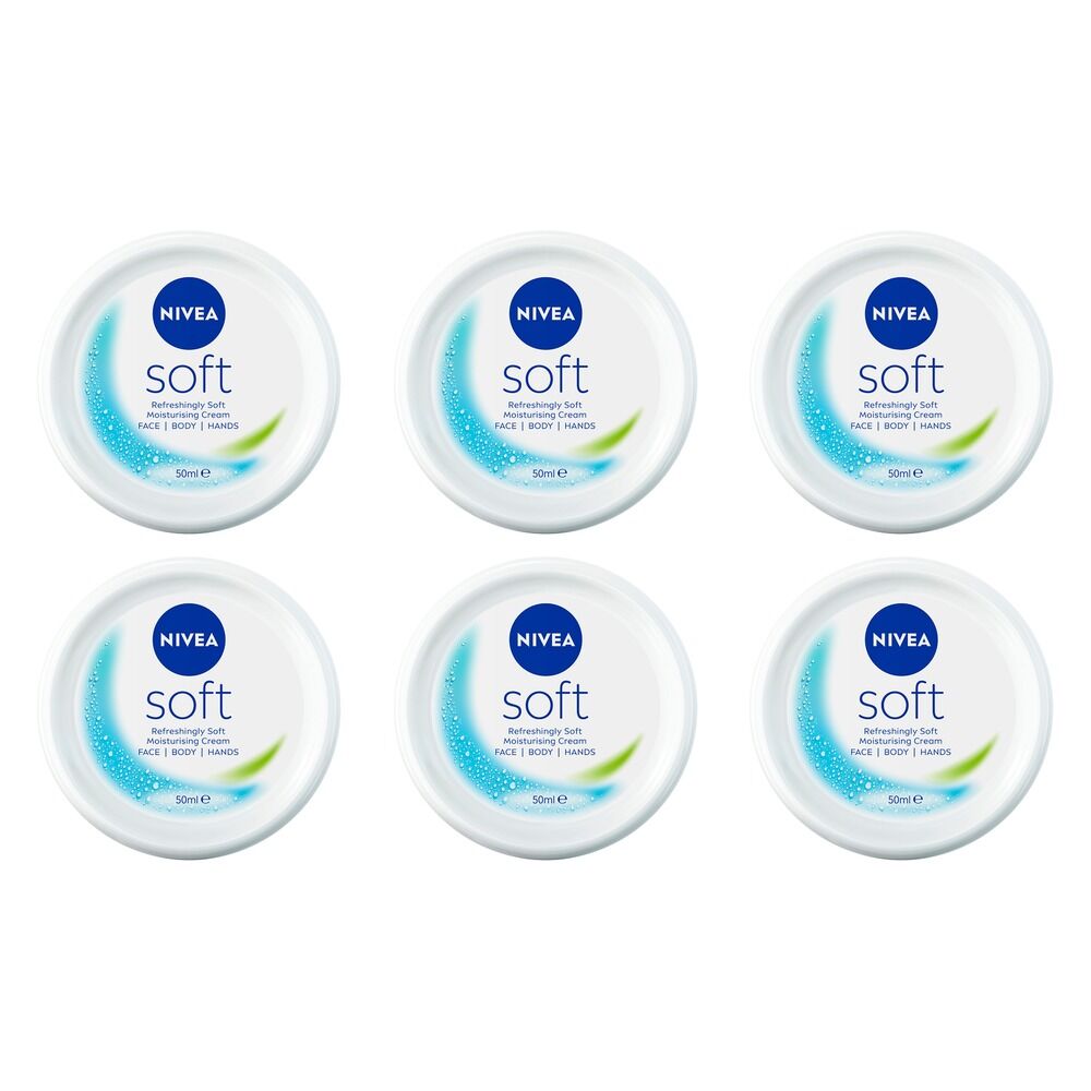 NIVEA Soft Moisturising Cream 50mL Pack of 6