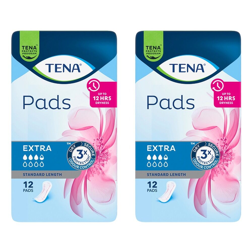 Tena Lady Pads Extra 12 Pack x 6 Bundle of 2