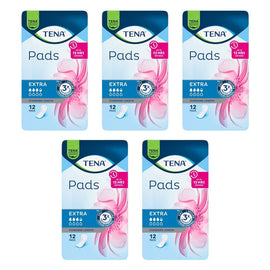 Tena Lady Pads Extra 12 Pack x 6 Bundle of 5
