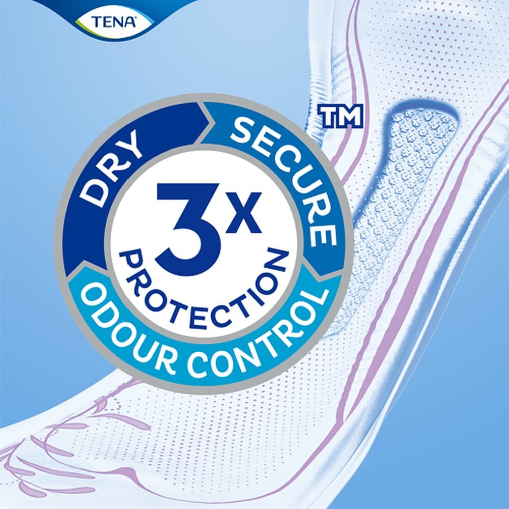 Tena InstaDry Standard Length Pads 10 Pack x 6