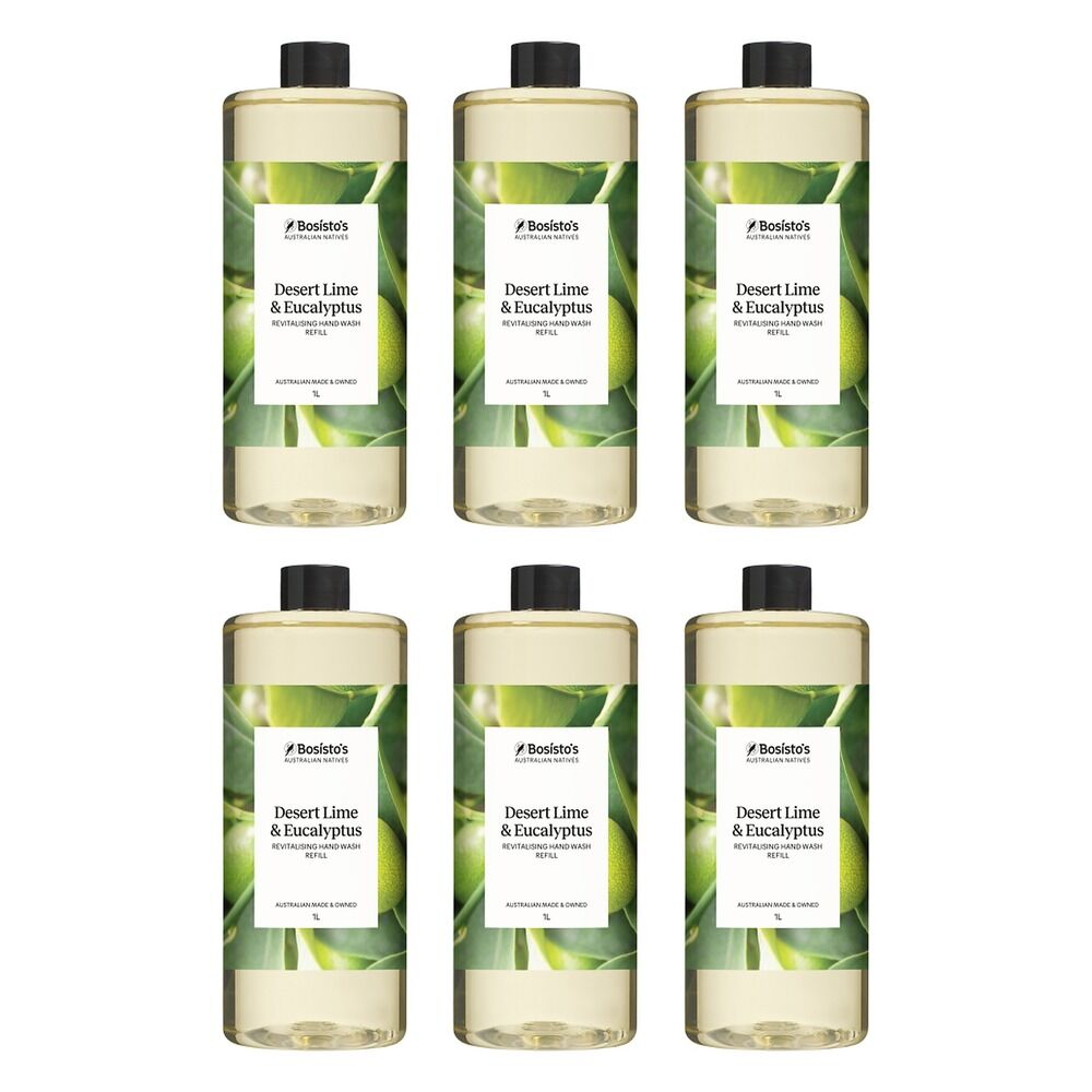 Bosisto's Desert Lime & Eucalyptus Hand Wash Refill 1L x 3 Bundle of 6