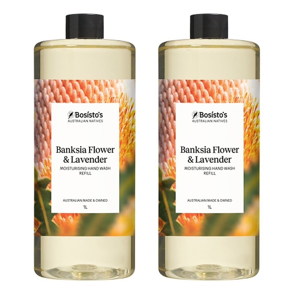 Bosisto's Banksia Flower & Lavender Hand Wash Refill 1L x 3 Bundle of 2