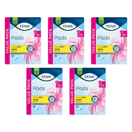 Tena InstaDry Standard Length Pads 20 Pack x 3 Bundle of 5