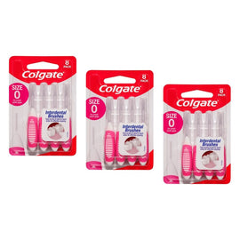 Colgate Interdental Brushes Size 0 8 Pack x 6 Bundle of 3