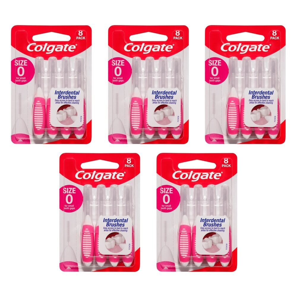 Colgate Interdental Brushes Size 0 8 Pack x 6 Bundle of 5