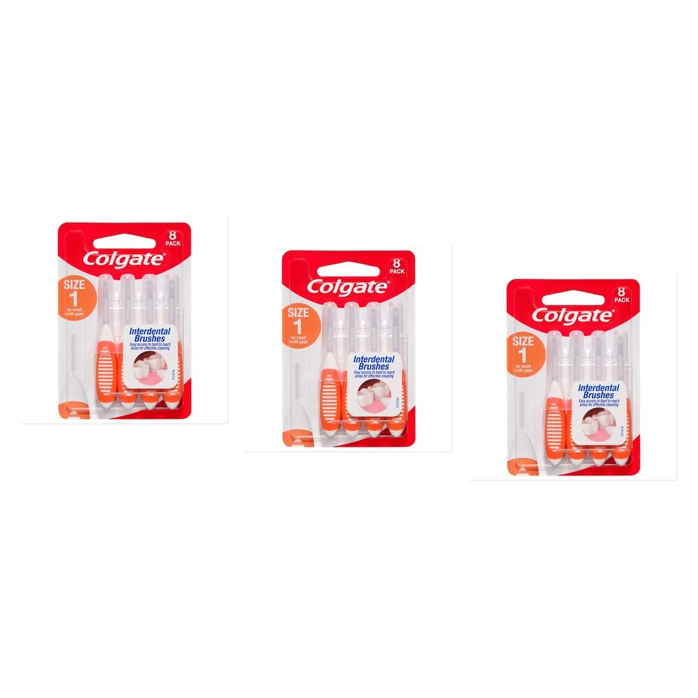 Colgate Interdental Brushes Size 1 8 Pack x 6 Bundle of 3
