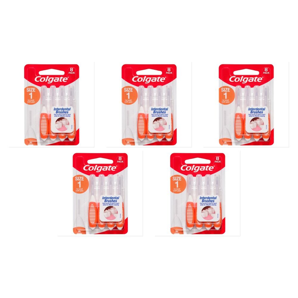 Colgate Interdental Brushes Size 1 8 Pack x 6 Bundle of 5