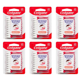 Colgate Soft Interdental Brush & Pick 40 Pack x 8 Bundle of 6