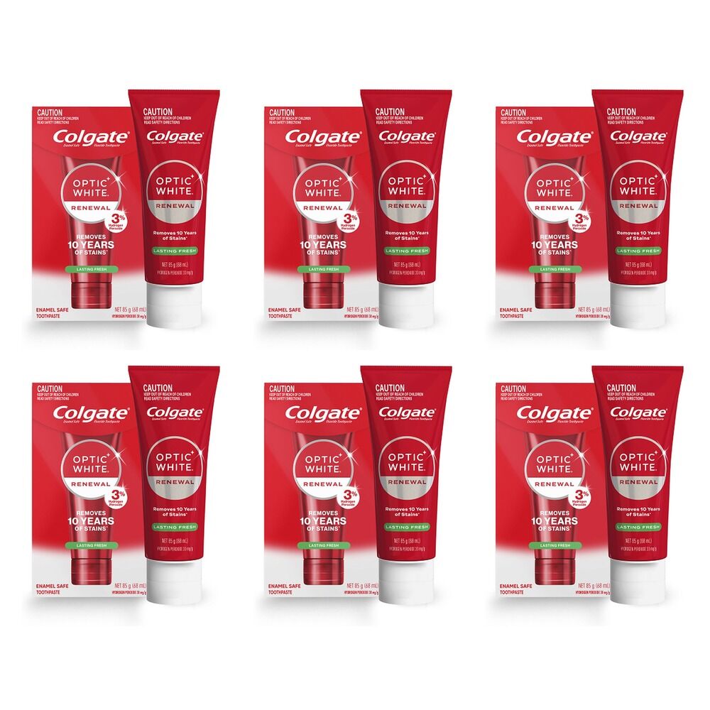 Colgate Optic White Renewal Lasting Fresh Toothpaste 85g Pack of 6