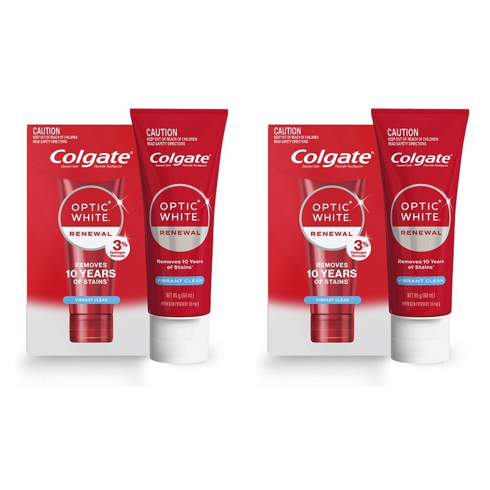 Colgate Optic White Renewal Vibrant Clean Toothpaste 85g Pack of 2