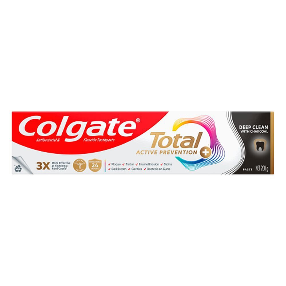 Colgate Total Active Prevention+ Deep Clean with Charcoal Toothpaste 200g