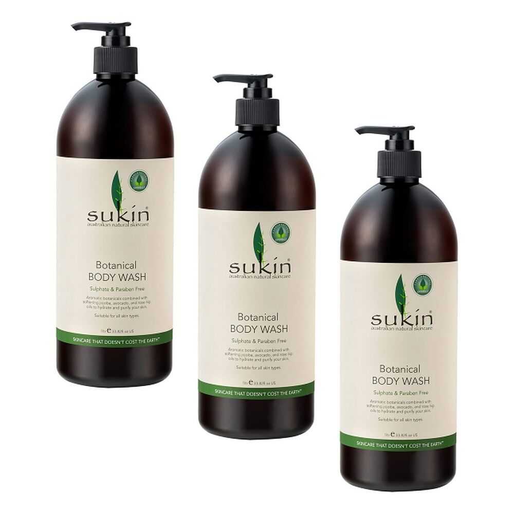 Sukin Botanical Body Wash 1L Pack of 3