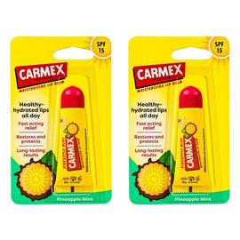 Carmex Pineapple Mint Lip Balm Tube SPF 15 10g x 12 Bundle of 2