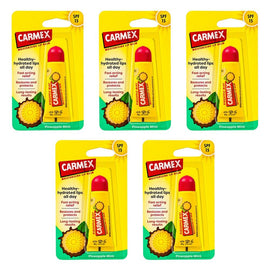 Carmex Pineapple Mint Lip Balm Tube SPF 15 10g x 12 Bundle of 5