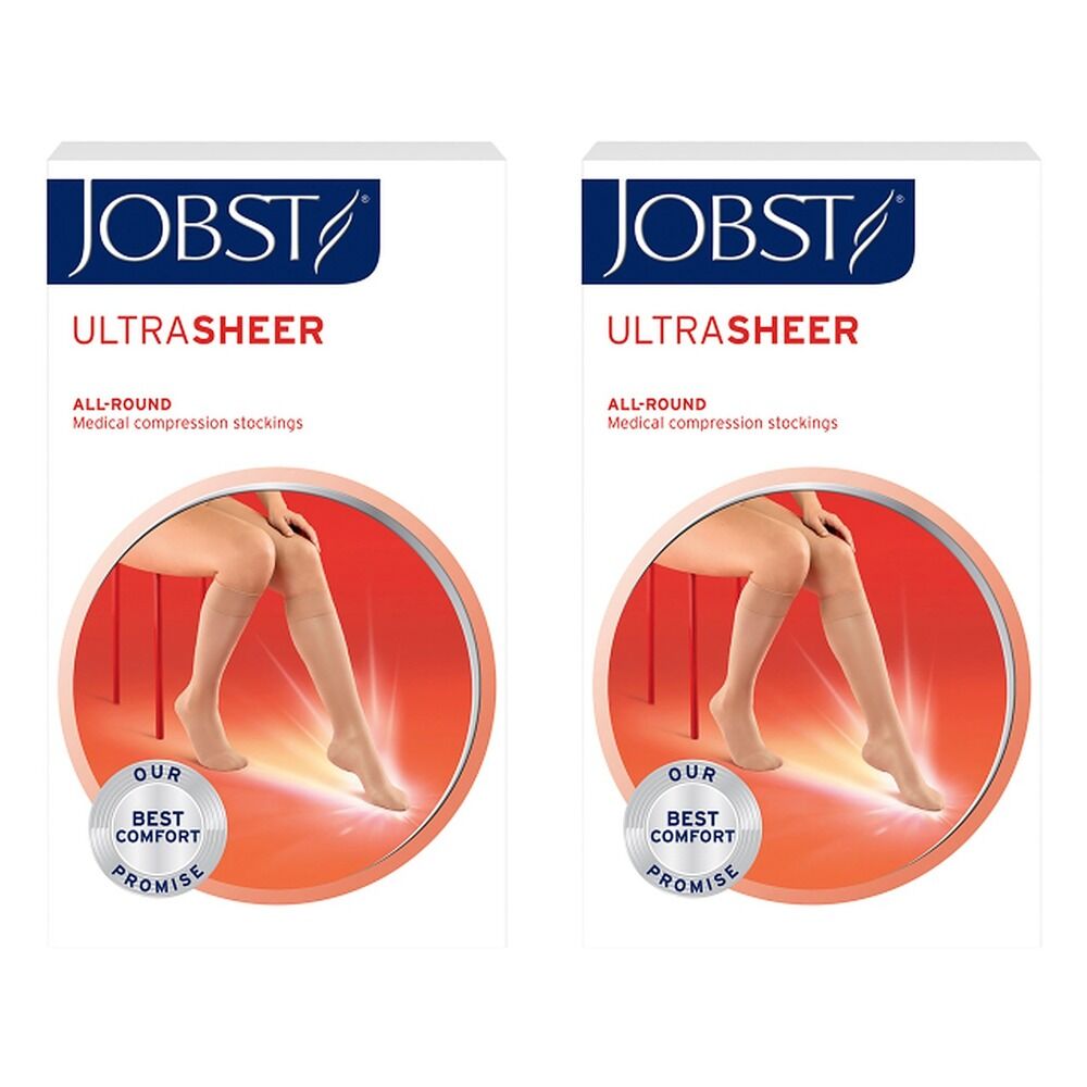 JOBST Ultrasheer Knee High Medium Black 15-20mmHg Pack of 2