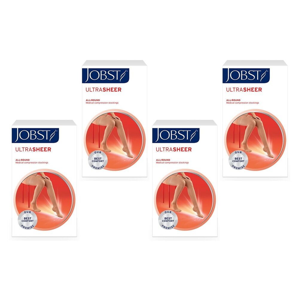 JOBST UltraSheer Thigh High Large Natural Pack of 4