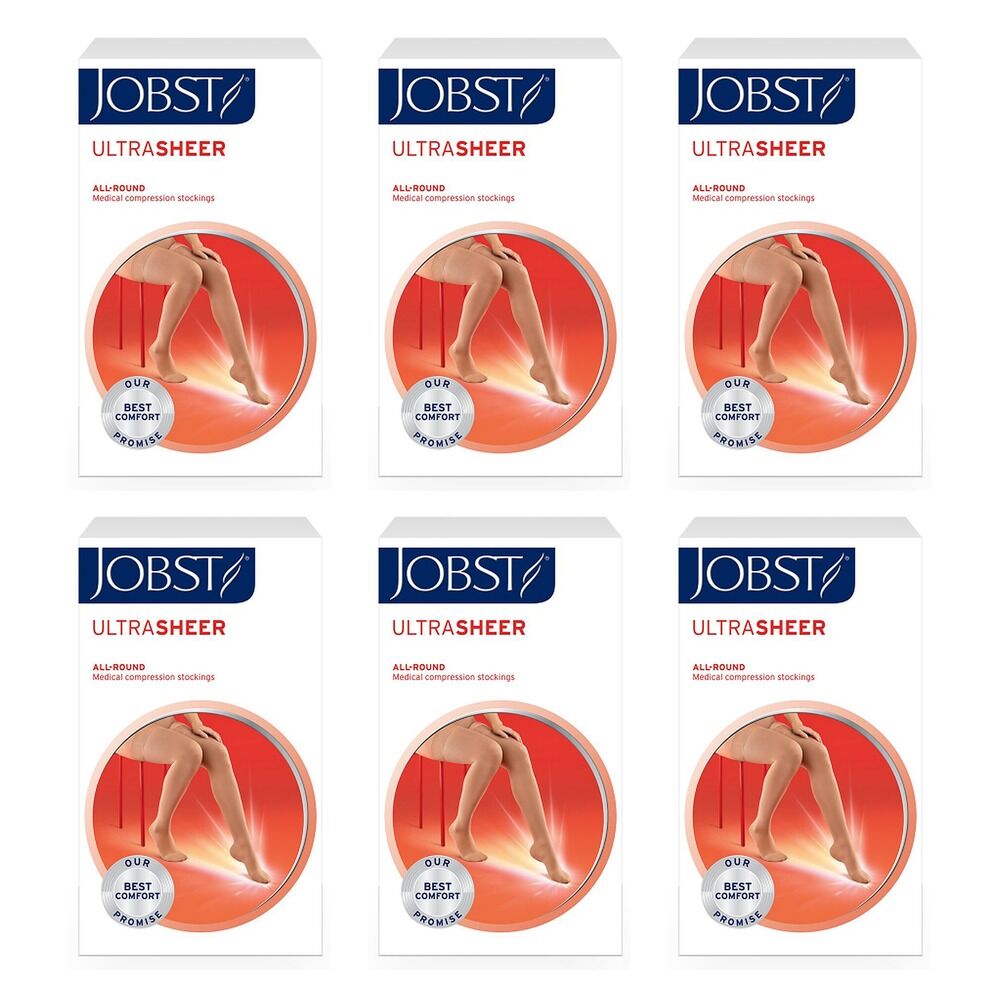 JOBST UltraSheer Thigh High Large Natural Pack of 6