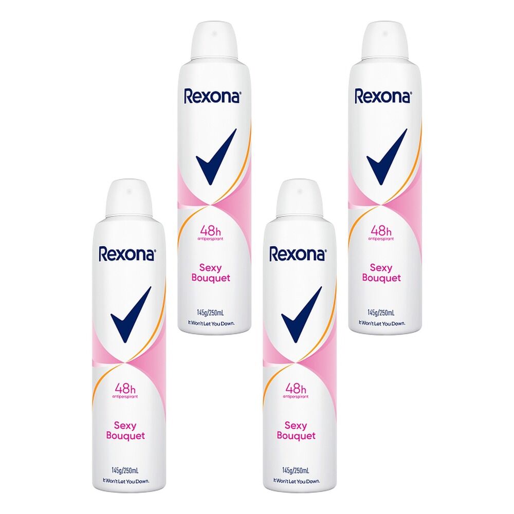 Rexona Antiperspirant Aerosol Deodorant Sexy Bouquet 250mL Pack of 4