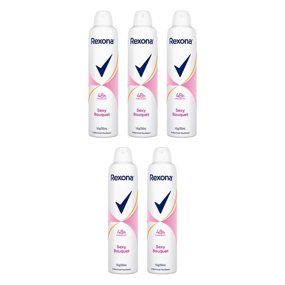 Rexona Antiperspirant Aerosol Deodorant Sexy Bouquet 250mL Pack of 5