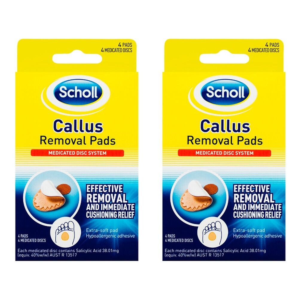 Scholl Callus Removal Pads 4 Pack Bundle of 2