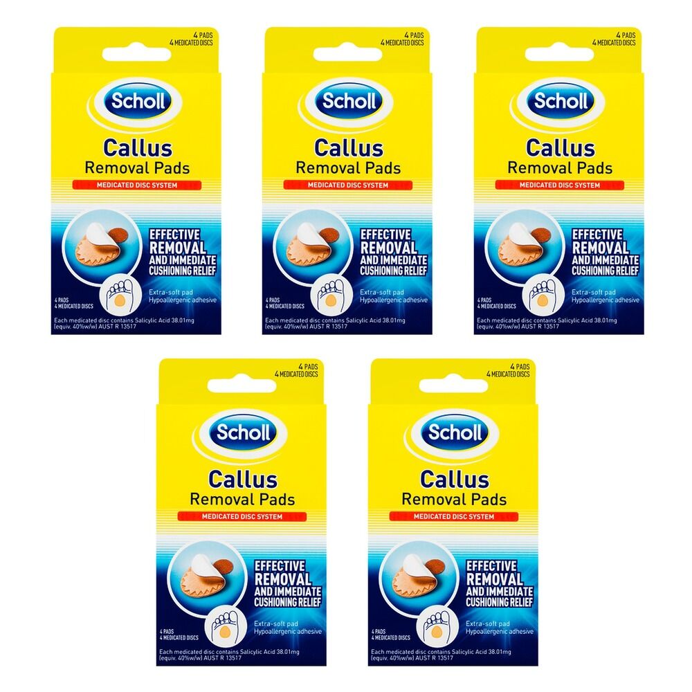 Scholl Callus Removal Pads 4 Pack Bundle of 5