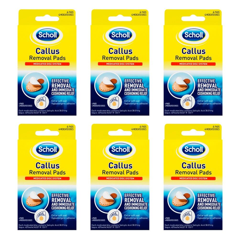 Scholl Callus Removal Pads 4 Pack Bundle of 6