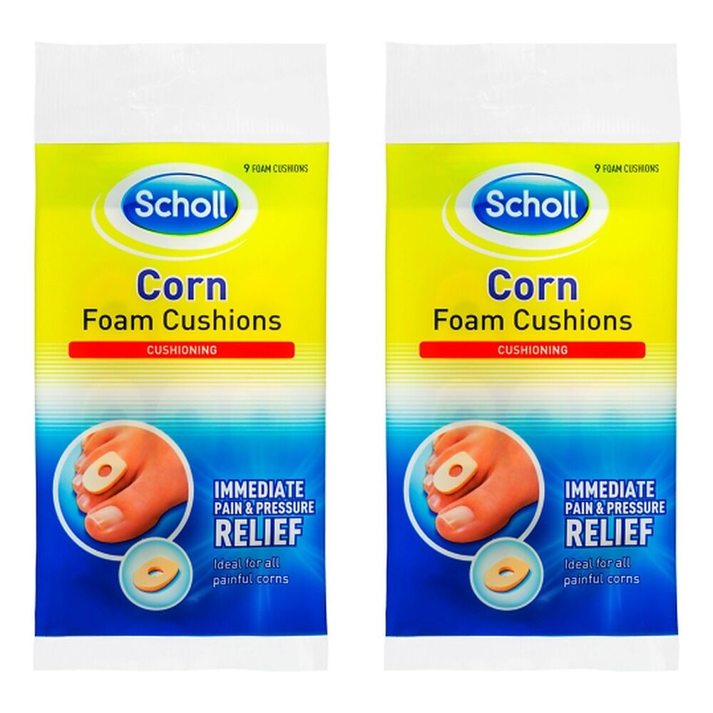 Scholl Corn Foam Cushions 9 Pack Bundle of 2