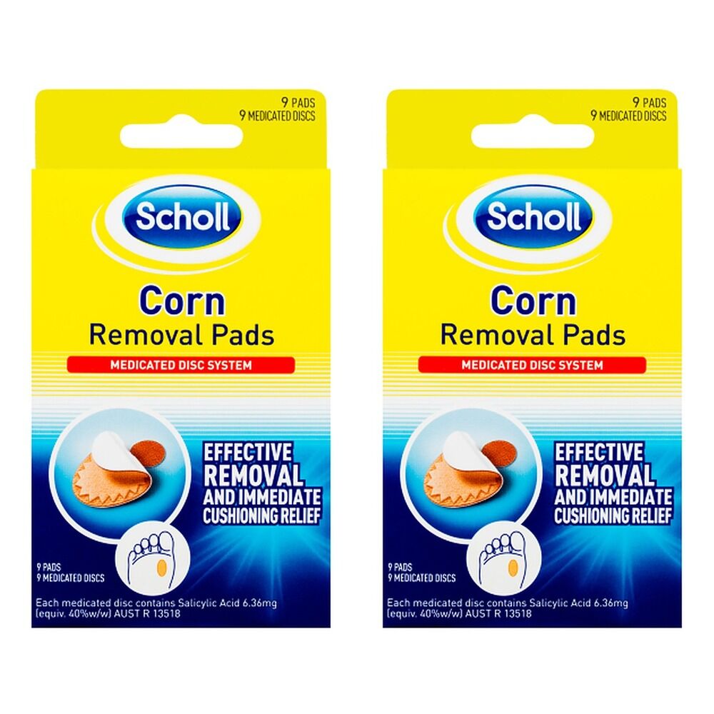 Scholl Corn Removal Pads 9 Pack Bundle of 2