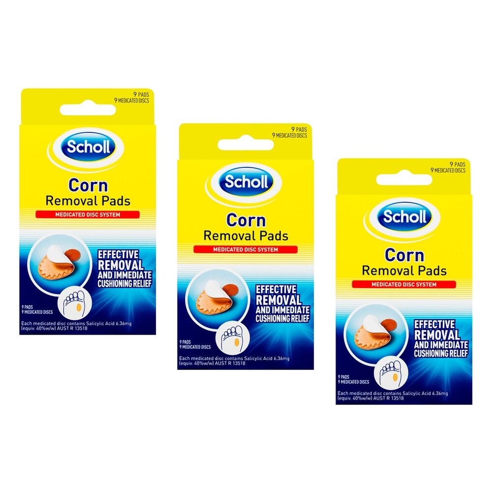 Scholl Corn Removal Pads 9 Pack Bundle of 3