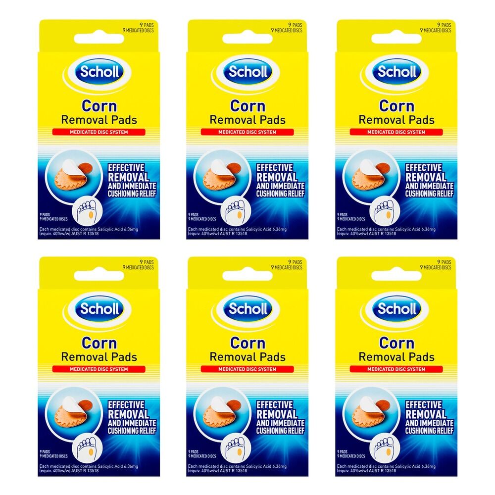Scholl Corn Removal Pads 9 Pack Bundle of 6